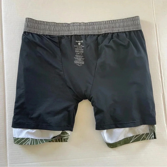 Hurley Palm Print Volley Swim Shorts-Olive Men size Large - Picture 10 of 12